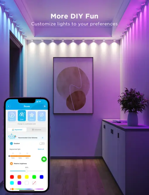 Smart Γιρλάντα Φωτισμού LED Downlights RGBIC 5m H608A Govee 1.SH.01.G067