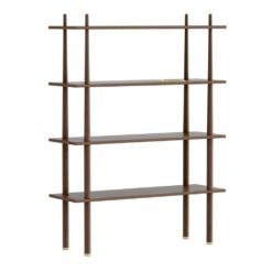 Stories 4 shelves Dark Oak incl. brass tray – 1-UM5773