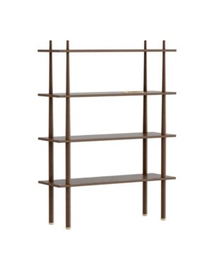 Stories 4 shelves Dark Oak incl. brass tray – 1-UM5773