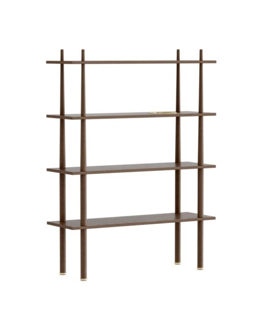 Stories 4 shelves Dark Oak incl. brass tray – 1-UM5773