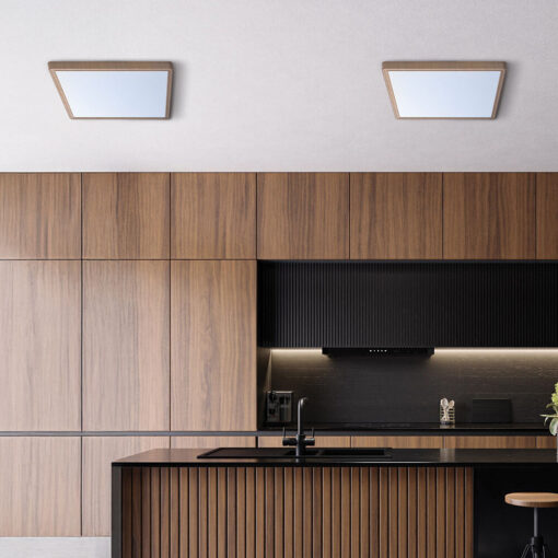 Πλαφονιέρα “Jade” slim 26W CCT Ξύλο 30×30 – BP07-10387