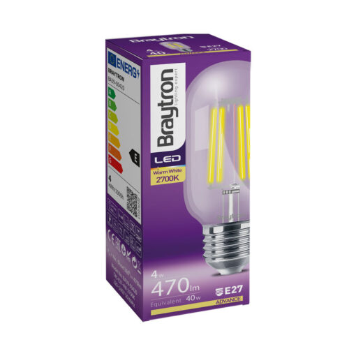 Λάμπα led T45 filament διάφανη 4W E27 2700K – BA39-00420