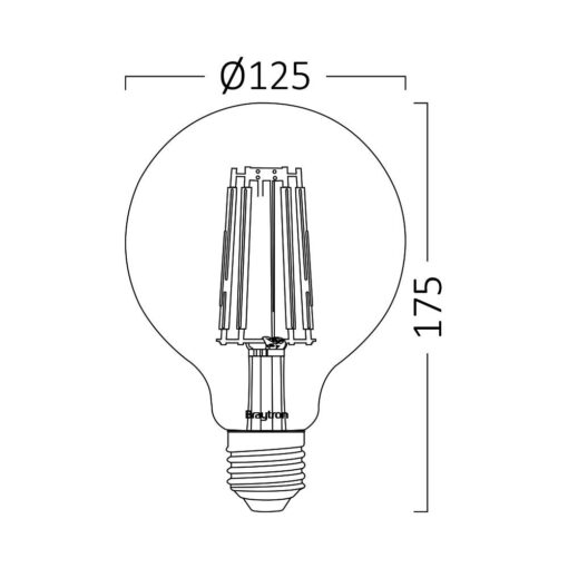 Λάμπα led G125 filament μελί 6W E27 2200K – BB48-00620