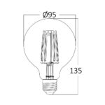 Λάμπα led G95 filament μελί 6W E27 2200K dimmable – BB47-60620