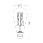 Λάμπα led ST64 μελί 6W E27 2200K dimmable – BB46-60620