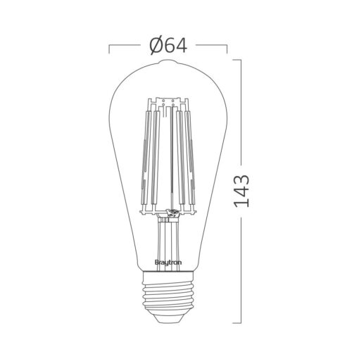 Λάμπα led ST64 μελί 6W E27 2200K dimmable – BB46-60620
