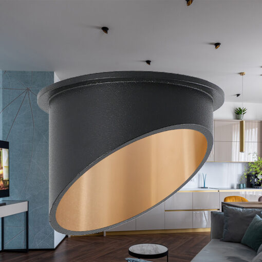 Σποτ ALFA Στρογγυλό Μαύρο Χρυσό GU10 – BH03-06031