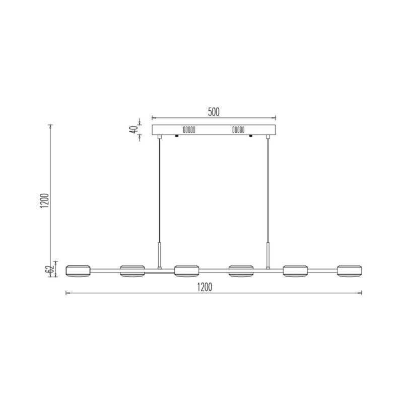 Κρεμαστό Led “Arcana” 48w  5280 lm 3000k Μαύρο – BH18-01301