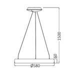 Κρεμαστό Led 46W Bella, CCT, 5200 lm, 58cm – BH17-03480