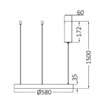 Κρεμαστό Led 46W Bella, CCT, 5200 lm, 58cm – BH17-01386