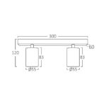 Σποτ “Beta” ράγα 2 x GU10 Μαύρο/Χρυσό – BH04-00826