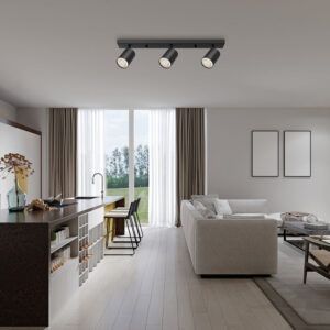 Σποτ “Beta” ράγα 3 x GU10 Μαύρο/Χρυσό – BH04-00836