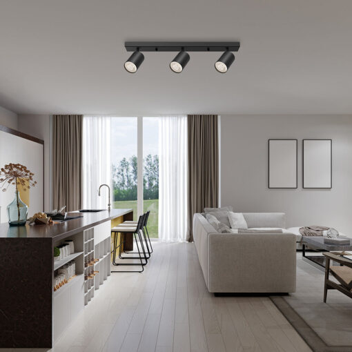 Σποτ “Beta” ράγα 3 x GU10 Μαύρο/Χρυσό – BH04-00836