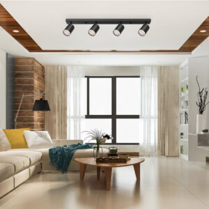 Σποτ “Beta” ράγα 4 x GU10 Μαύρο/Χρυσό – BH04-00846