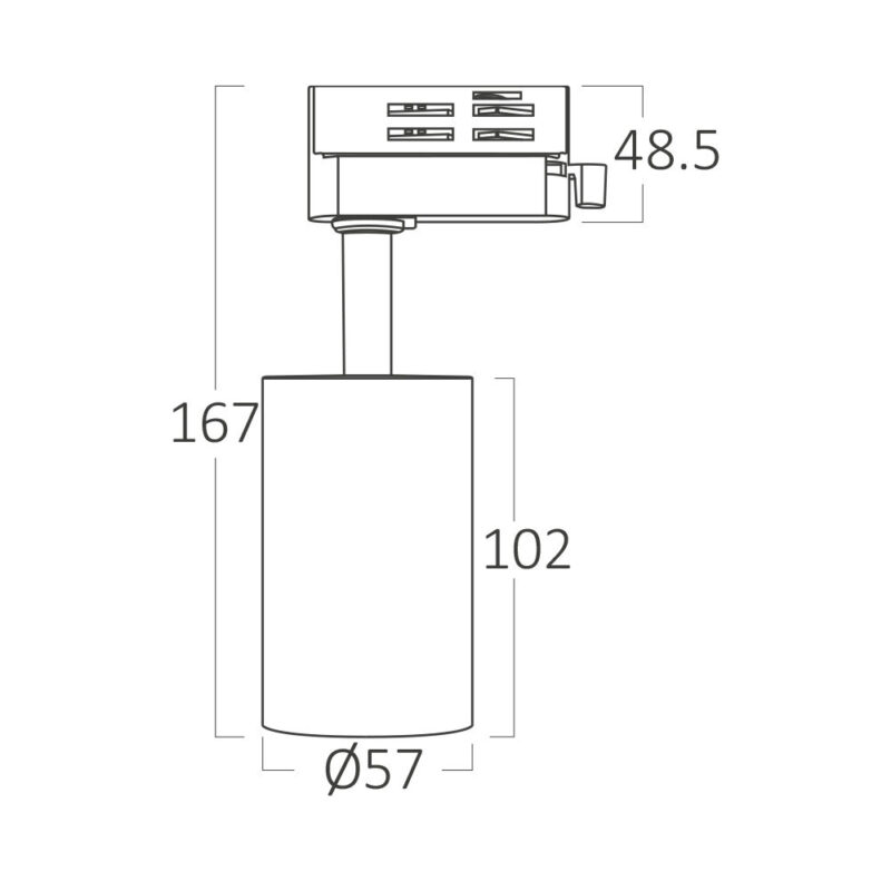 Σποτ τριφασικής ράγας λευκό GU10 – BH04-60600