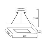 Κρεμαστό Led 36w 3680lm, CCT, 45x45x6cm – BH16-07180
