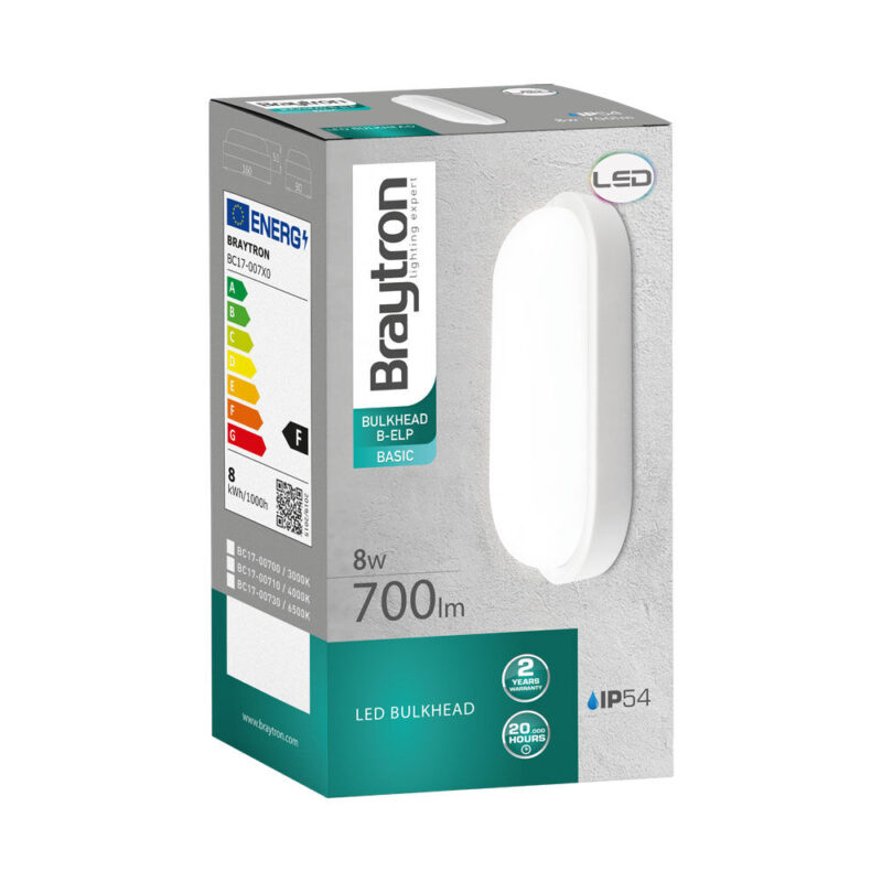 Απλίκα led “Bulkhead” 8w IP54 700lm 6500k – BC17-00730