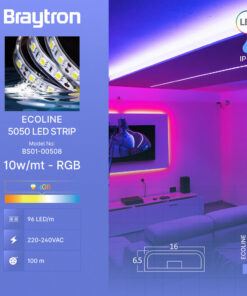 Ταινία led 5050  10 w/mt 220V IP54 RGB – BS01-00508