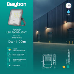 Προβολέας IP65 10W 1100 lm 3CCT (Γκρι) – BT65-01082