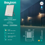 Προβολέας IP65 200W 22000 lm 3CCT (Γκρι) – BT65-09682