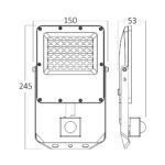 Προβολέας IP65 10W 1100lm 3CCT Με Ανίχνευση (Γκρι) – BT65-21082