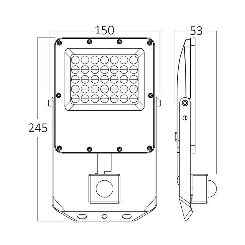 Προβολέας IP65 30W 3300lm 3CCT Με Ανίχνευση (Γκρι) – BT65-23082