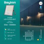 Προβολέας IP65 50W 5500 lm 3CCT (Γκρι) – BT65-05082