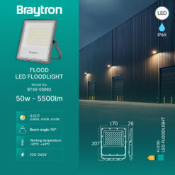 Προβολέας IP65 50W 5500 lm 3CCT (Γκρι) – BT65-05082