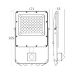 Προβολέας IP65 50W 5500lm 3CCT Με Ανίχνευση (Γκρι) – BT65-25082