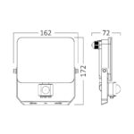 Προβολέας IP65 30W  2850lm 3CCT Με Ανίχνευση (Λευκός) – BT60-63080