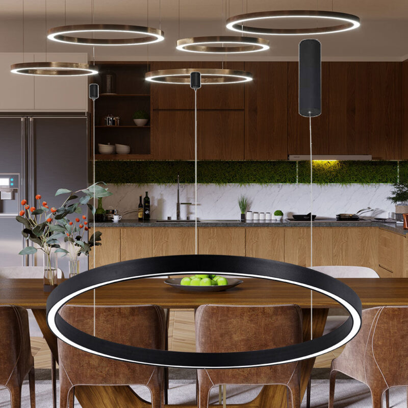 Φωτιστικό Κρεμαστό Led Lina 35w 3500lm  3CCT IN 1 Μαύρο – BH16-09181