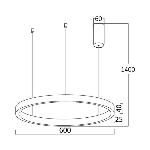 Φωτιστικό Κρεμαστό Led Lina 35w 3500lm  3CCT IN 1 Μαύρο – BH16-09181