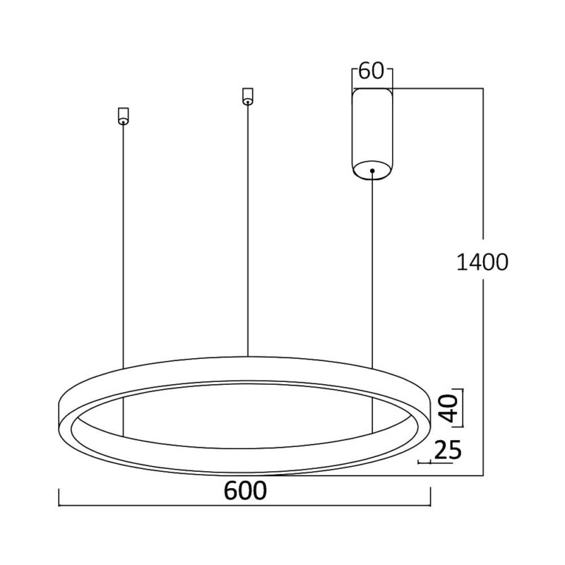 Φωτιστικό Κρεμαστό Led Lina 35w 3500lm  3CCT IN 1 Μαύρο – BH16-09181