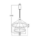 Κρεμαστό Led 65w Lina, 6500lm, CCT, (κύκλοι 60cm + 40cm) – BH16-09686