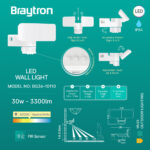Προβολέας IP54 30W 3300 lm 4000K (Λευκός)  Με Ανίχνευση – BG36-10110