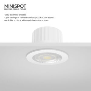 Μινι σποτ led 3w 38° 4000K IP54 – BH06-00219