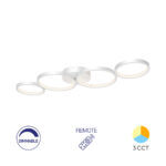 Πολύφωτο Οροφής LED με Κύκλους “Nela” 60w 6050lm CCT με Control Λευκό – BH17-04090