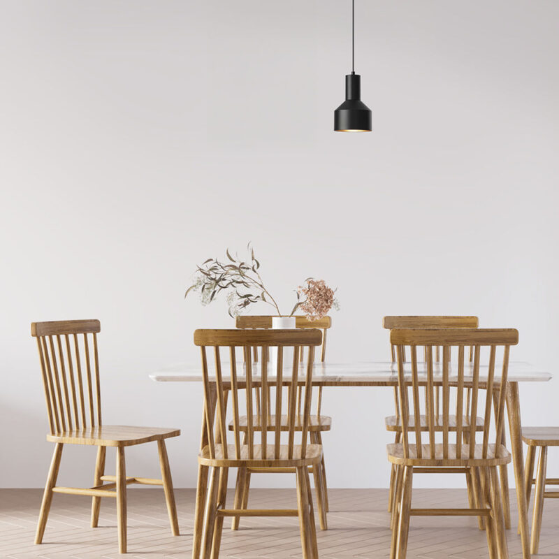 Κρεμαστό μονόφωτο 1 x Ε27 μαύρο Ø15 – BV05-00010