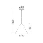 Κρεμαστό μονόφωτο 1 x Ε27 λευκό Ø22 – BV05-00060