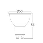 Λάμπα led GU10 Γυάλινη Dimmable 5.5W 38° 2700k – BA27-60650