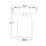 Σποτ Led Μαγνητικής Ράγας 7w 3000k μαύρο – BD60-14001