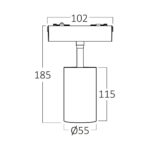 Σποτ Led Μαγνητικής Ράγας slim 18W 4000K Μαύρο – BD61-10311