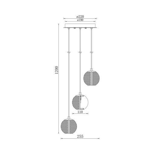 Κρεμαστό φωτιστικό 3 x G9 χρυσό – BV01-00011
