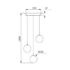 Κρεμαστό τρίφωτο με κρύσταλλο 3 x G9 – BV01-00031