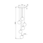 Κρεμαστό πεντάφωτο με κρύσταλλο 6xG9 – BV01-00036
