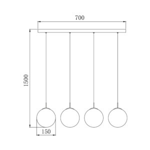Κρεμαστό πεντάφωτο με κρύσταλλο 6xG9 – BV01-00036
