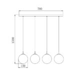 Κρεμαστή ράγα με κρύσταλλο 4 x G9 – BV01-00037
