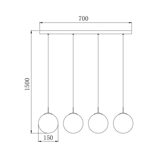 Κρεμαστή ράγα με κρύσταλλο 4 x G9 – BV01-00037