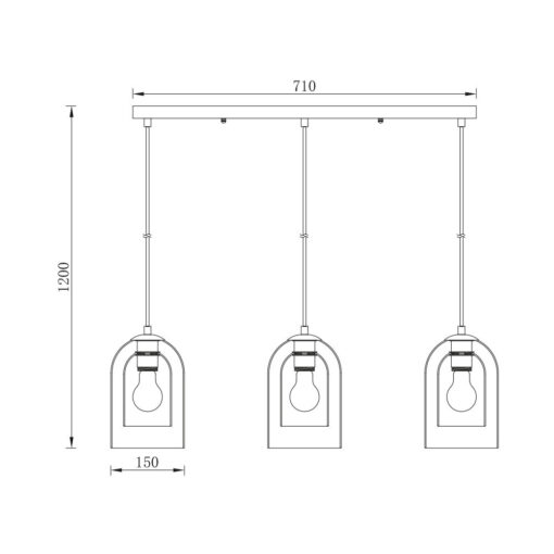 Κρεμαστή ράγα 3 x Ε27 – BV01-00046