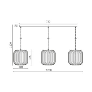 Κρεμαστή ράγα 3 x Ε27 – BV01-00092
